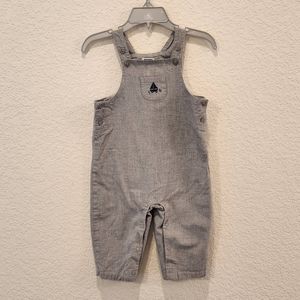 Janie and Jack Gray Jumpsuit Baby Sailboat Overalls 6-12M